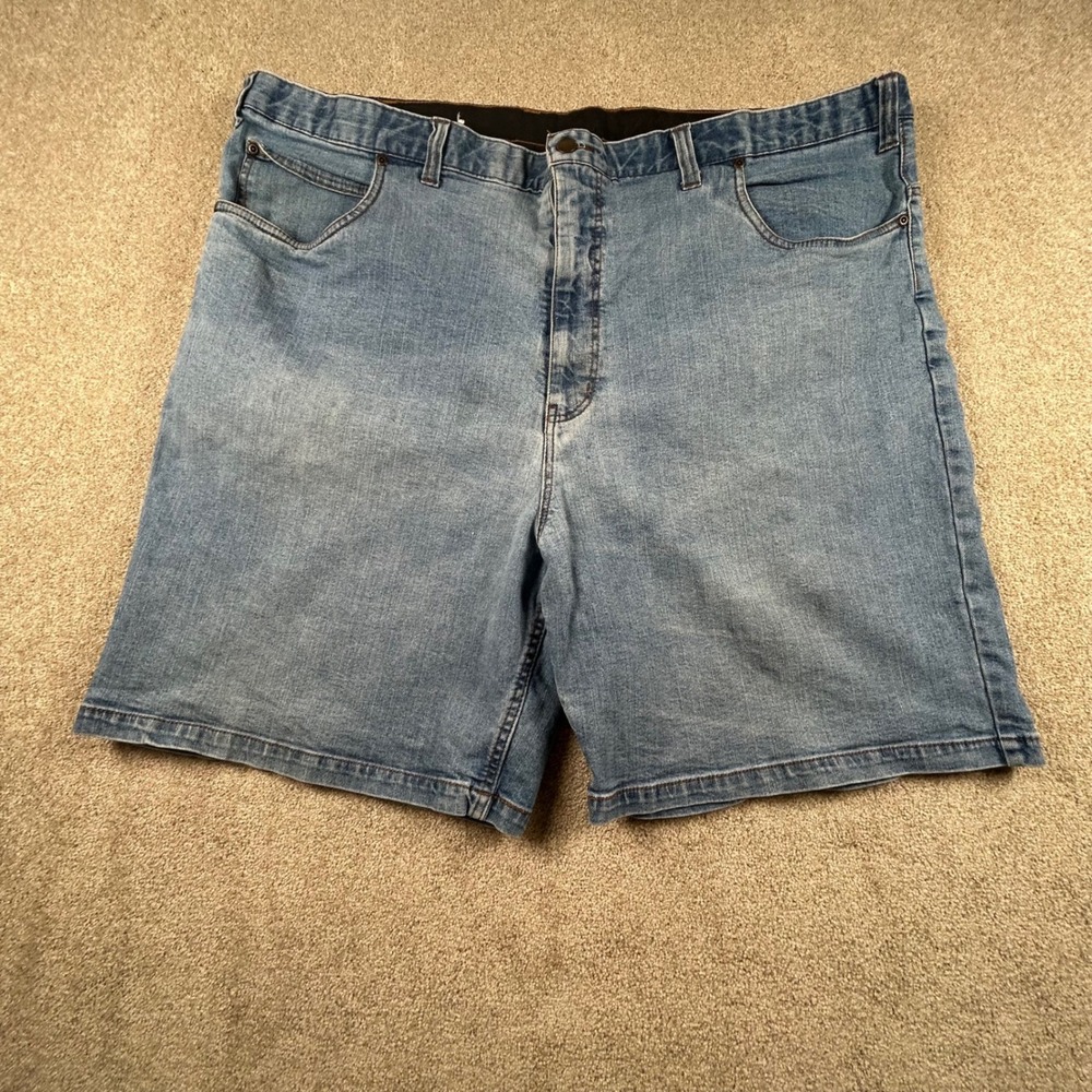 Harbor Bay Mens Blue Denim Shorts Size 48 Continuous Comfort Waistband Stretch